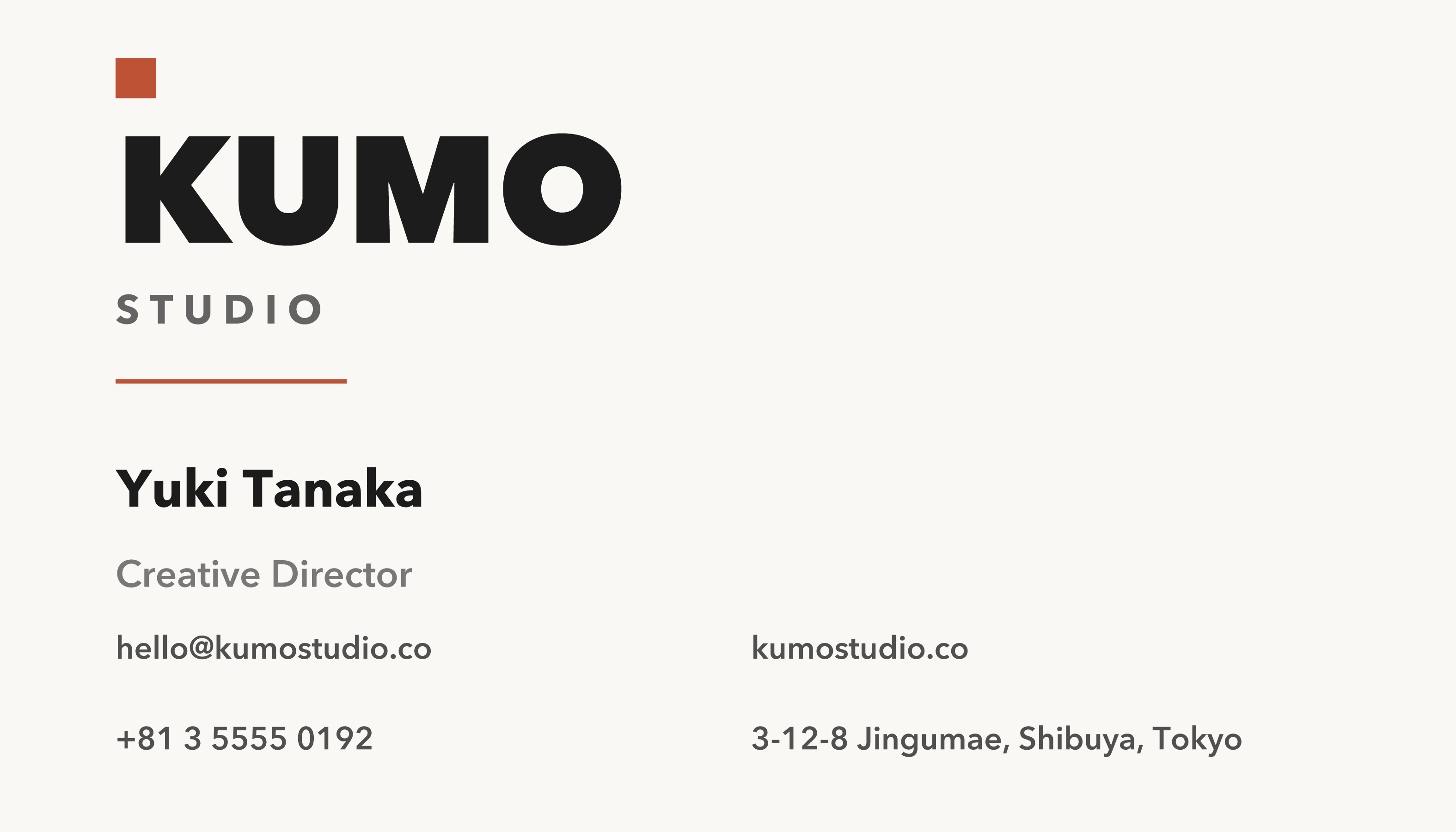 Claudeとの会話だけで制作した名刺「KUMO Studio」